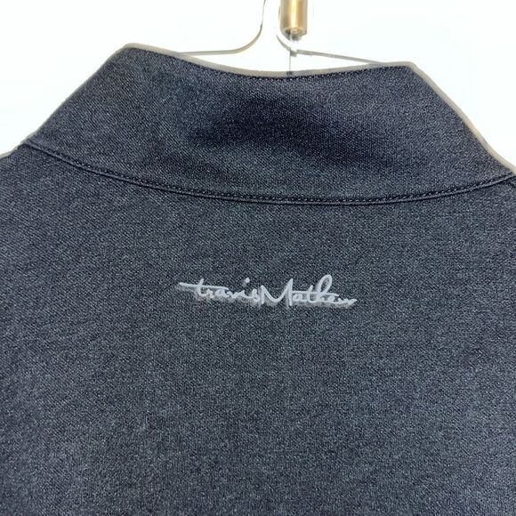 Travis Mathew T neck LS 1/4 zipper Blended First Citizens Bank Black Golf Shirt - Picture 6 of 6